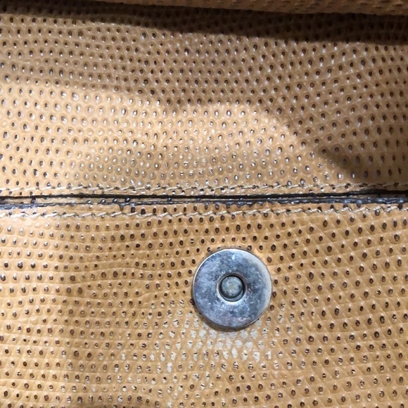 Prune Leather Purse Tan Ostrich Convertible Handbag - Picture 6 of 12